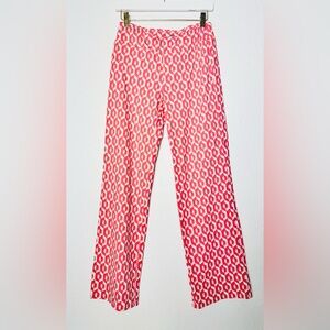 J McLaughlin Catalina Cloth Pants Size XS Pink White Orange Stretchy Soft